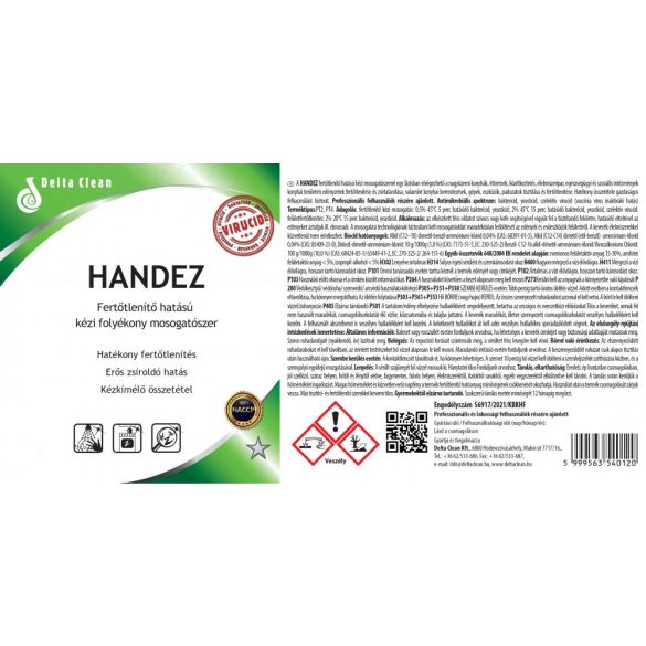 Handez 5L - Fertőtlenítő hatású kézi mosogatószer