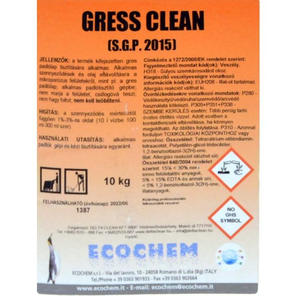 Gress Clean 10L - Greslap tisztító