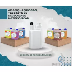 Duplanyakú adagolóflakon – 1 l – 2 kupakkal