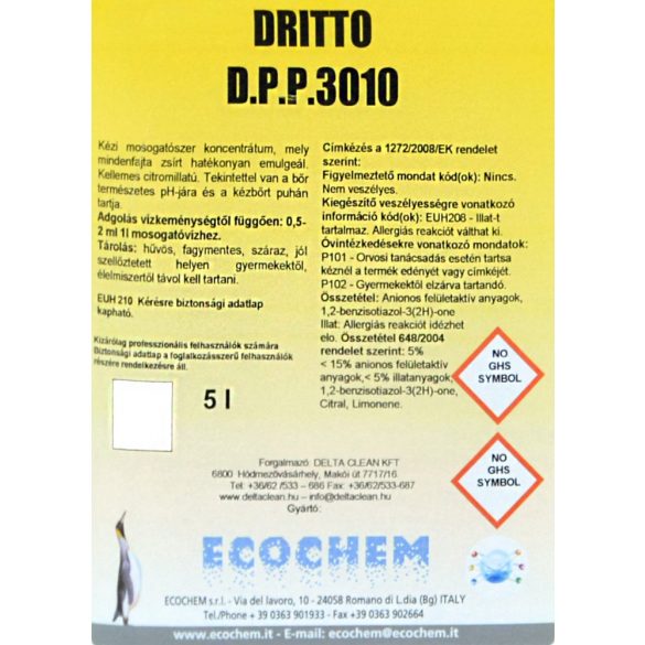 Dritto 5L - Kézi mosogatószer koncentrátum