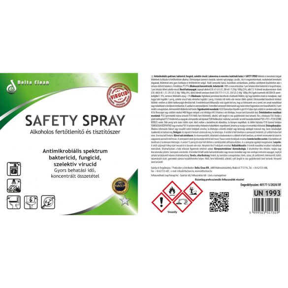 Safety Spray 750 ml - Alkoholos fertőtlenítőszer és tisztítószer