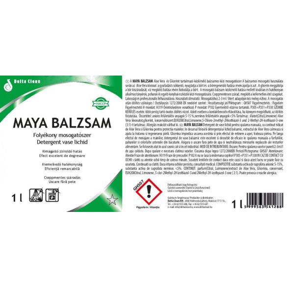 Maya Balzsam 1L - Balzsamos kézi mosogatószer (12 db/karton)