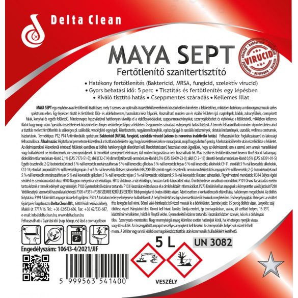 Maya Sept 5l - Fertőtlenítő szanitertisztító
