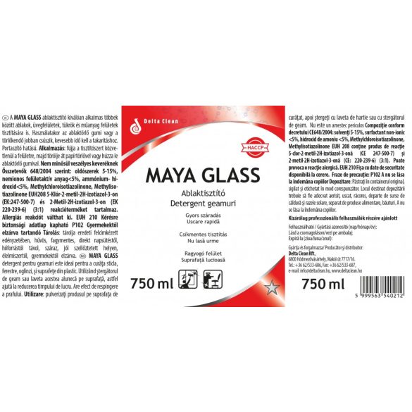 Maya Glass 750 ml - Ablaktisztító