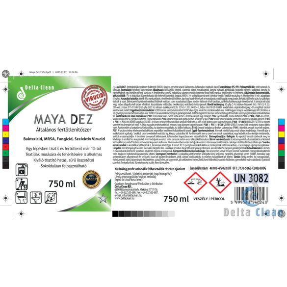 Maya Dez 750 ml - Fertőtlenítő hatású klórtartalmú tisztítószer (15 db/karton)