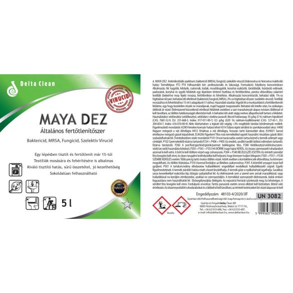 Maya Dez 5L - Fertőtlenítő hatású klórtartalmú tisztítószer