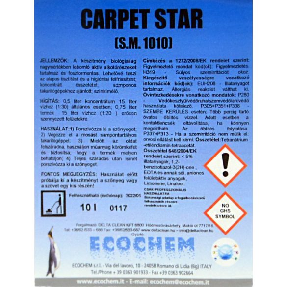 Carpet Star 10L - Habzó kézi szőnyegtisztító