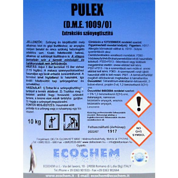 Pulex 10L - Extrakciós szőnyegtisztító
