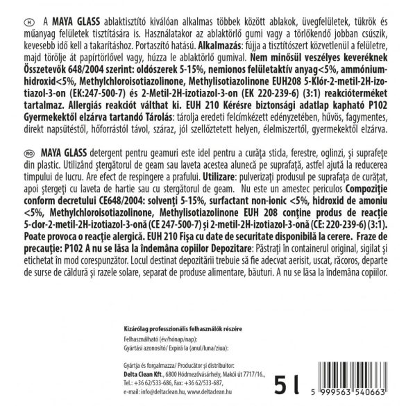 Maya Glass 5L - Ablaktisztító