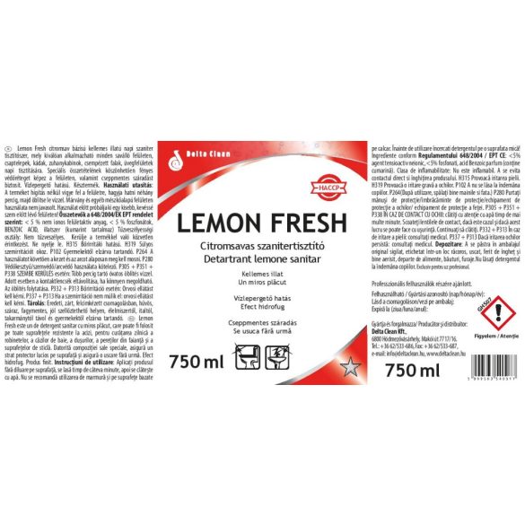 Lemon Fresh 750 ml - Citromsavas szanitertisztító