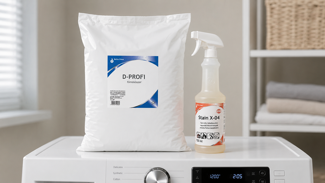 Stain X-04 és D-Profi textilhigiéniai csomag mosógépen